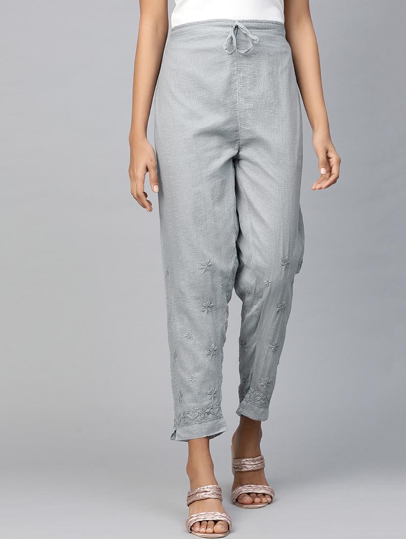 embroidered hem straight palazzo - 17423610 -  Zoom Image - 0
