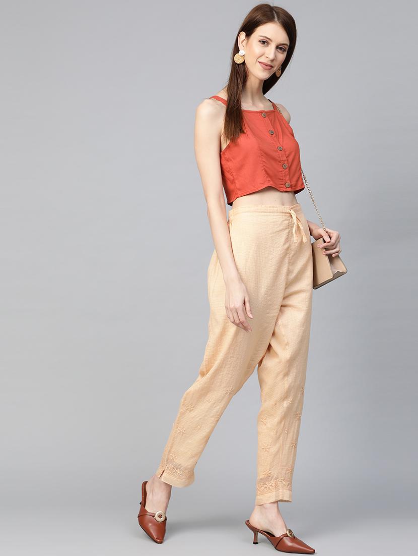 embroidered hem straight palazzo - 17423611 - Standard Image - 3