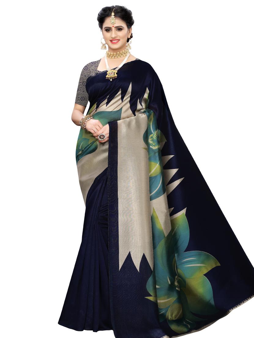 floral printed saree with blouse - 17424414 - Zoom Image - 0