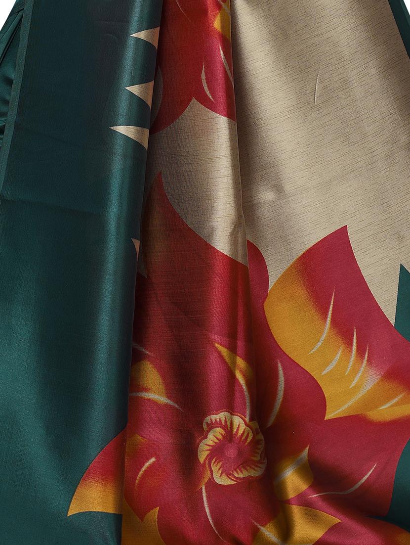 floral printed saree with blouse - 17424415 - Standard Image - 3