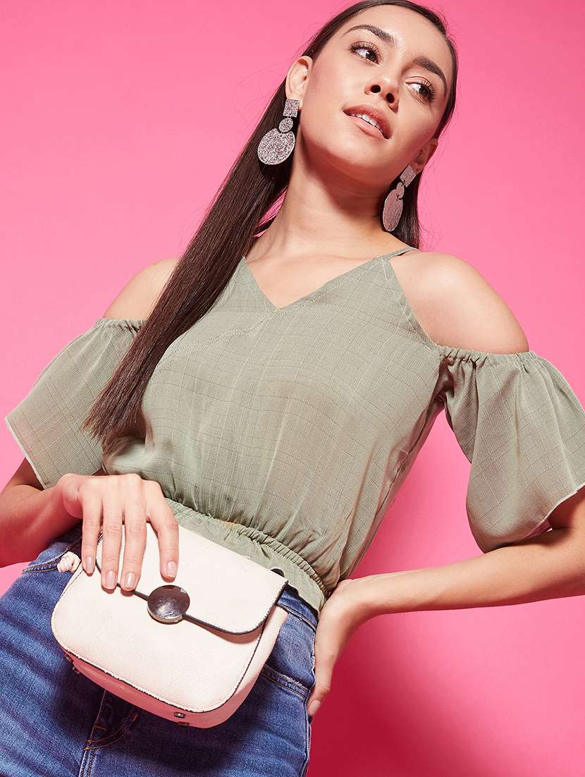 Women's Crop V Neck Top