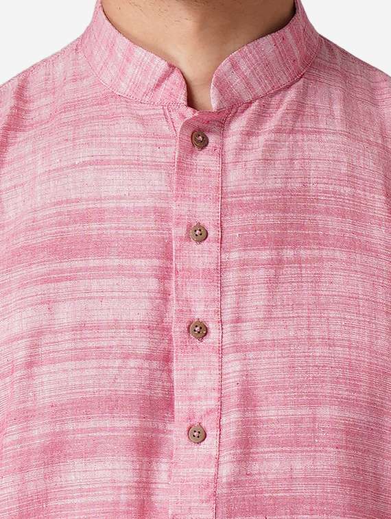 pink cotton kurta pyjama ethnic wear set - 17424572 -  Standard Image - 3