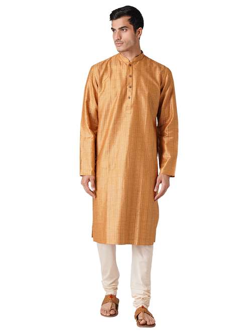 mustard cotton kurta pyjama ethnic wear set - 17424587 - Standard Image - 0