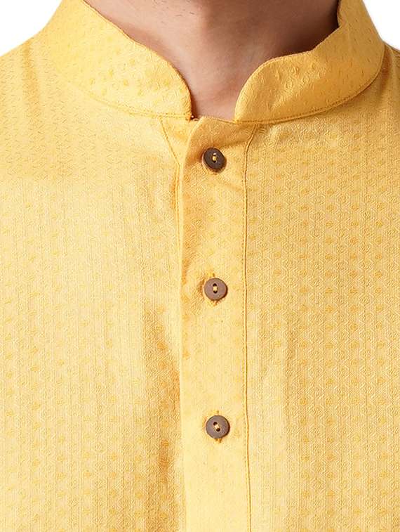 yellow cotton kurta pyjama ethnic wear set - 17424592 -  Standard Image - 3