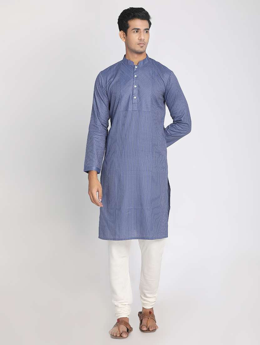 blue striped long kurta