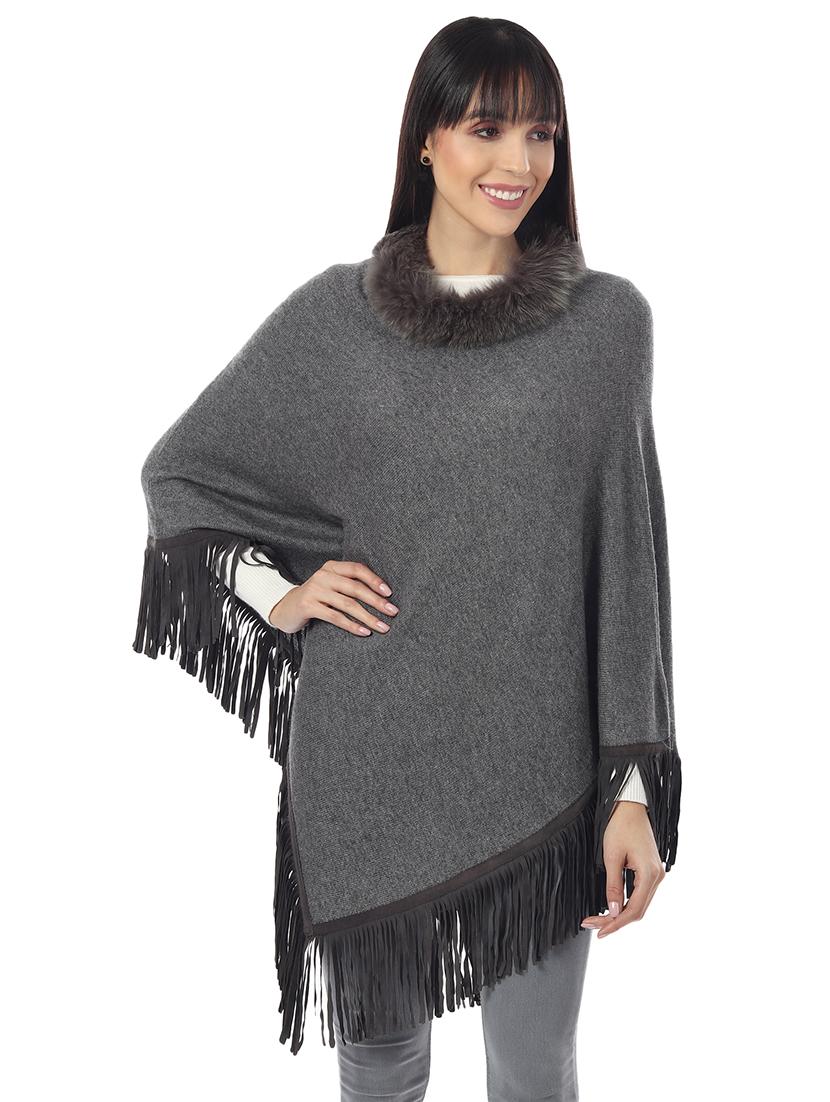 grey acrylic poncho