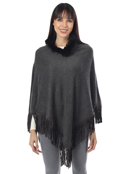 black acrylic poncho - 17425153 - Standard Image - 0
