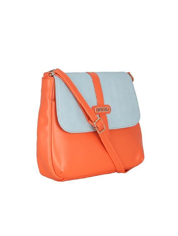 orange leatherette (pu) sling bag - 17425214 - Standard Image - 3