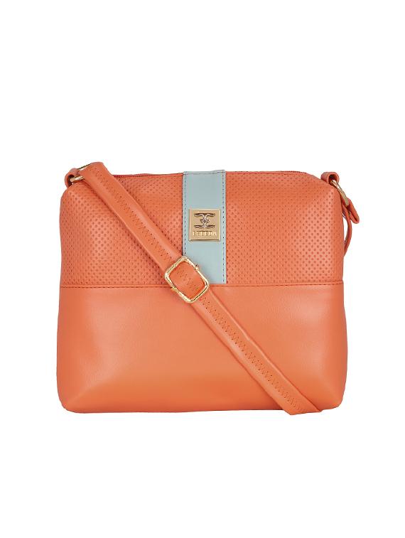 orange leatherette (pu) sling bag - 17425224 - Zoom Image - 0