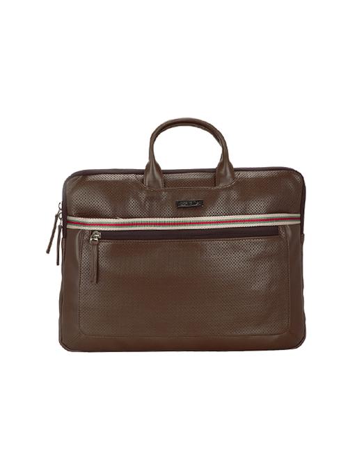 coffee brown leatherette laptopbag - 17425240 - Standard Image - 0