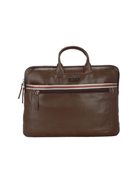 coffee brown leatherette laptopbag - 17425240 - Zoom Image - 0