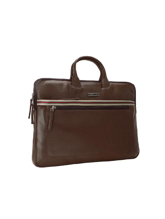 coffee brown leatherette laptopbag - 17425240 - Standard Image - 3
