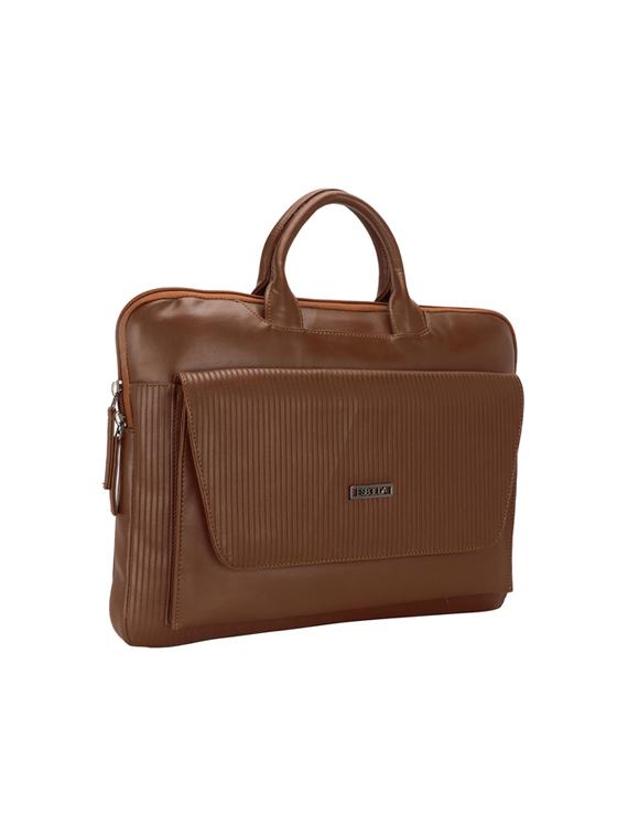 tan leatherette laptopbag - 17425275 - Standard Image - 3
