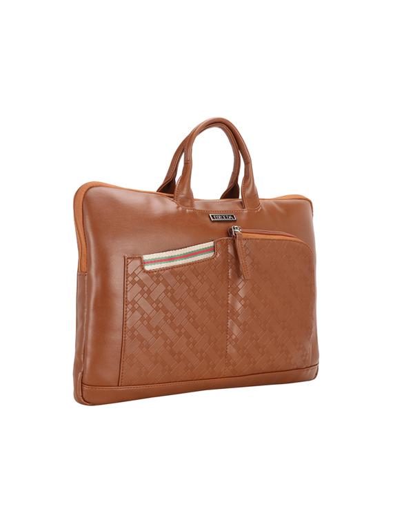 tan leatherette laptopbag - 17425278 - Standard Image - 3