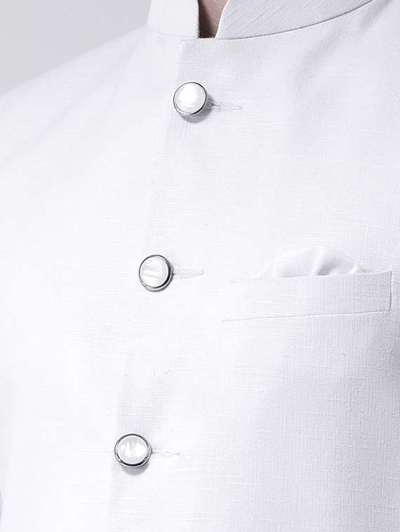 white solid sherwani set - 17425309 -  Standard Image - 3