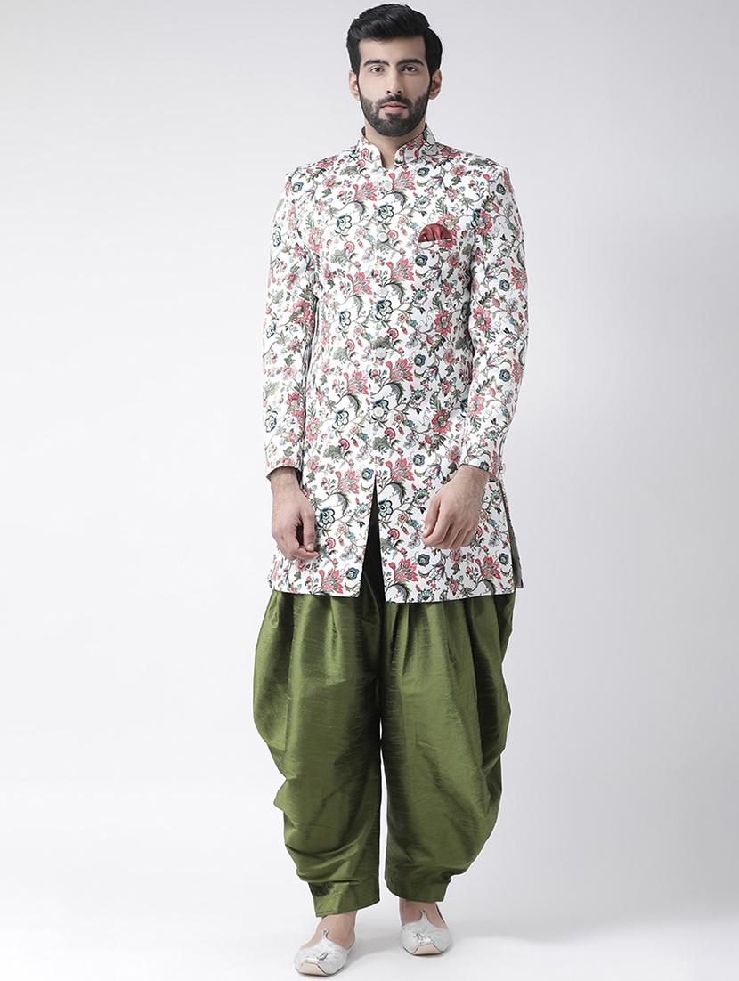 off white floral sherwani set - 17425327 - Zoom Image - 0