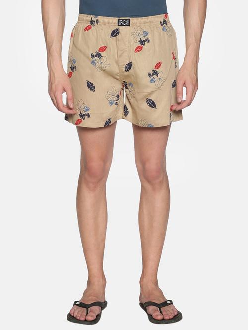 khaki printed boxer - 17426914 -  Standard Image - 0