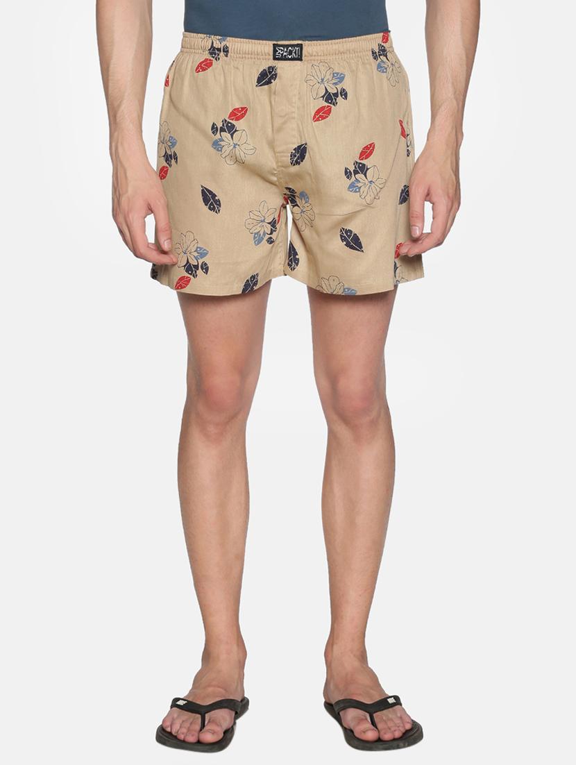 khaki printed boxer - 17426914 -  Zoom Image - 0