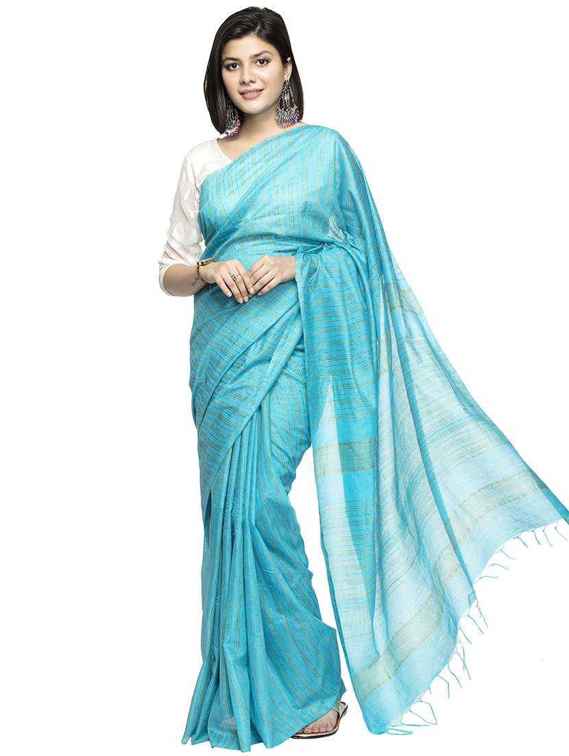 zari striped bhagalpuri saree with blouse - 17428033 -  Zoom Image - 0