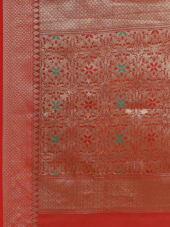 women's self design steel colored saree with blouse - 17428340 - Standard Image - 3