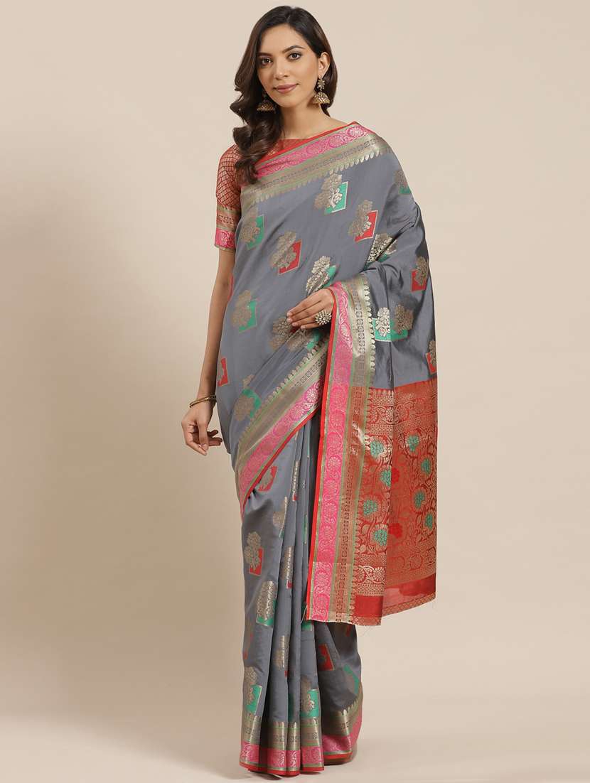 women's banarasi saree with blouse - 17428349 -  Zoom Image - 0