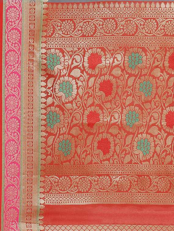 women's banarasi saree with blouse - 17428349 - Standard Image - 3