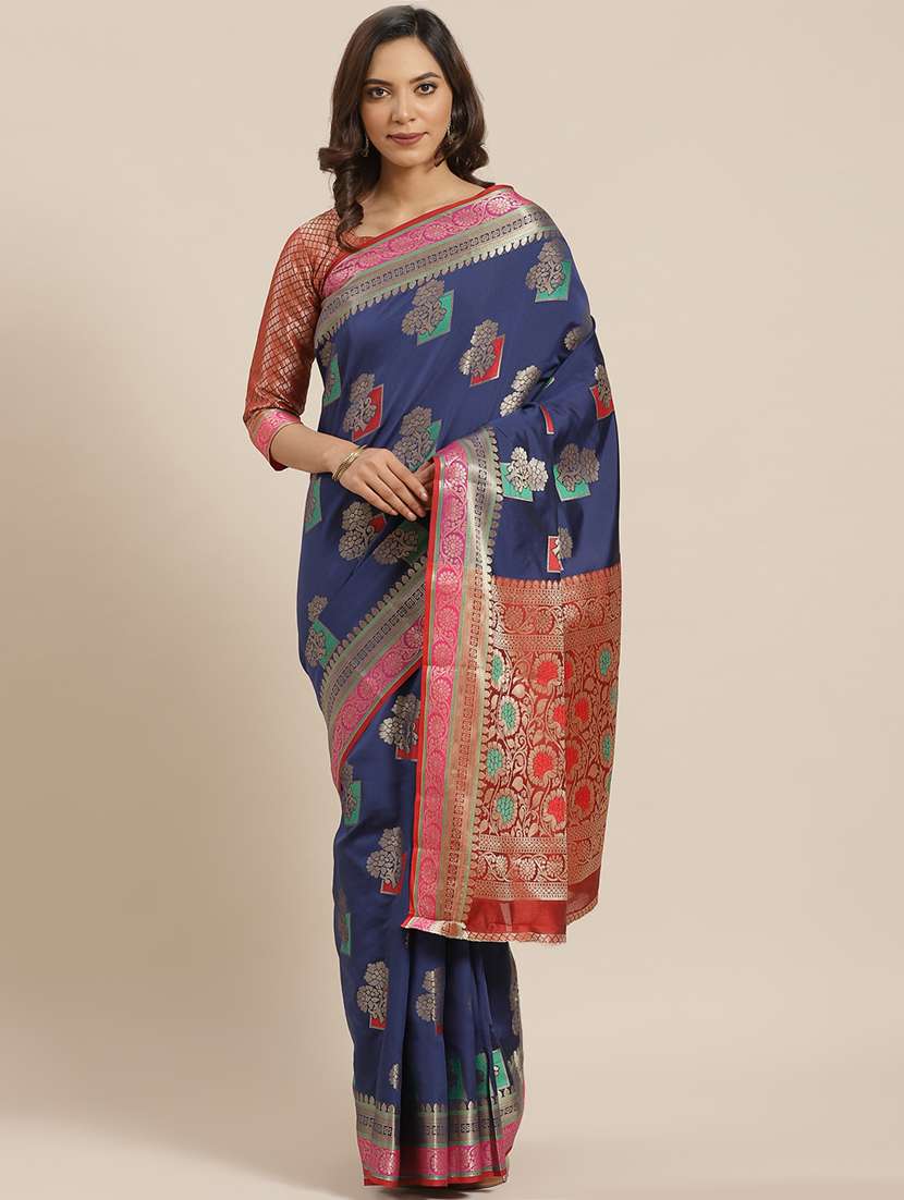 women's banarasi saree with blouse - 17428350 - Zoom Image - 0