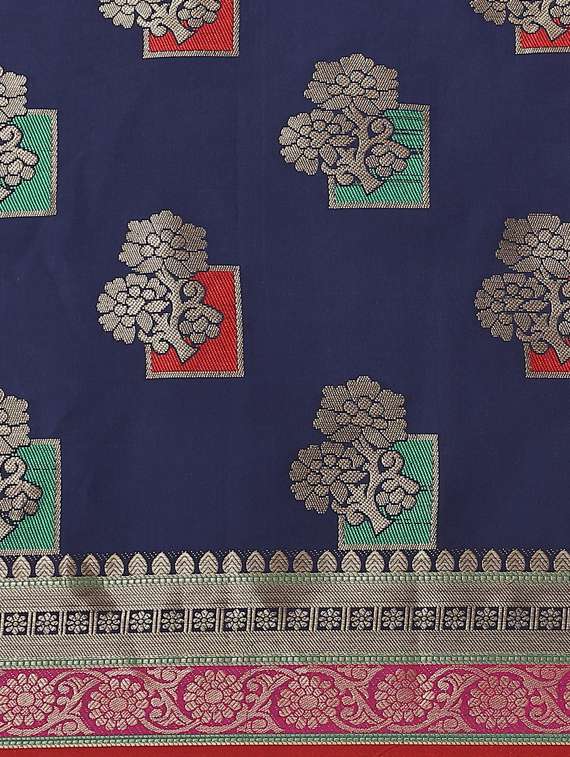 women's banarasi saree with blouse - 17428350 - Standard Image - 3