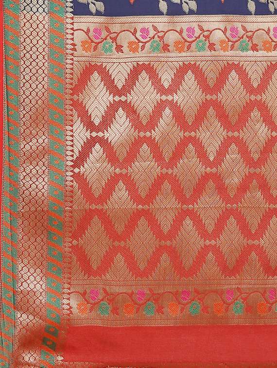 women's banarasi saree with blouse - 17428367 - Standard Image - 3