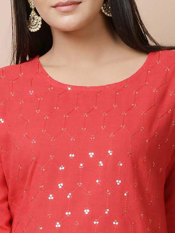 embellished straight kurta - 17428812 - Standard Image - 5