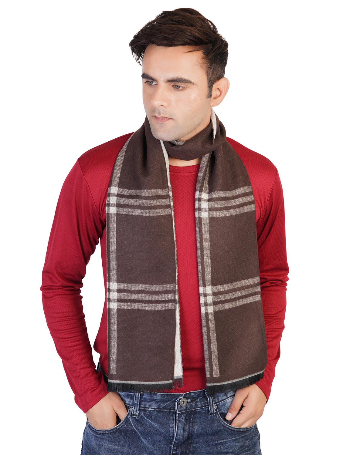 brown checkered muffler - 17430208 - Zoom Image - 0