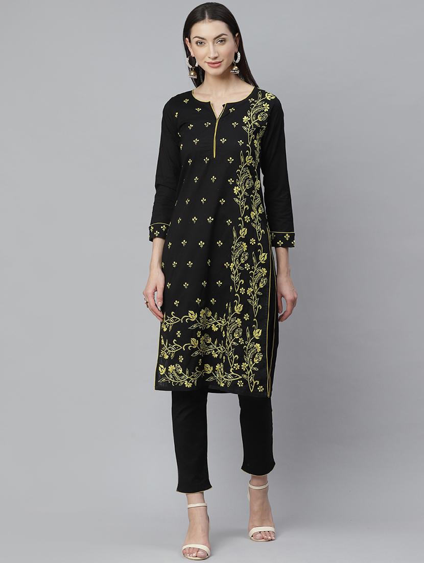 chikankari kurta pant set - 17430483 -  Zoom Image - 0
