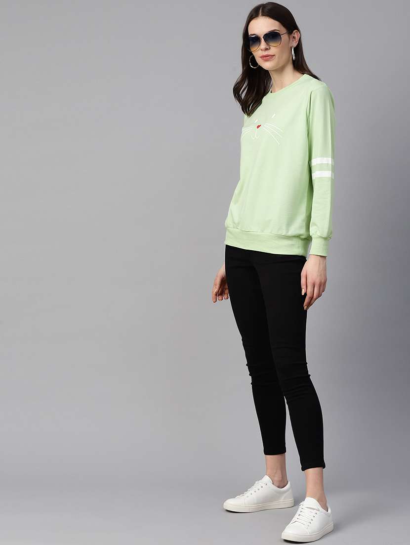 women placement print long sleeve sweatshirt - 17431572 -  Standard Image - 3