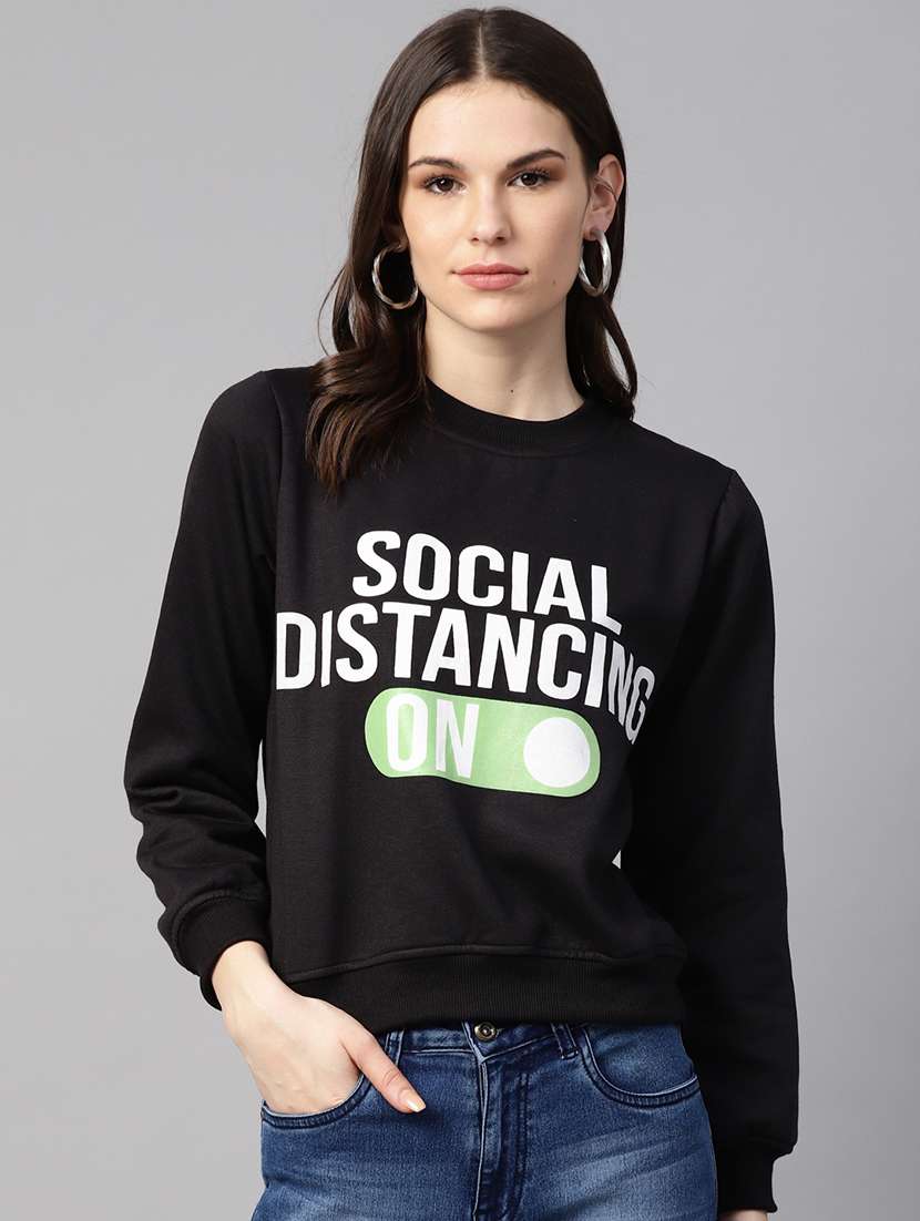women's front print sweatshirt