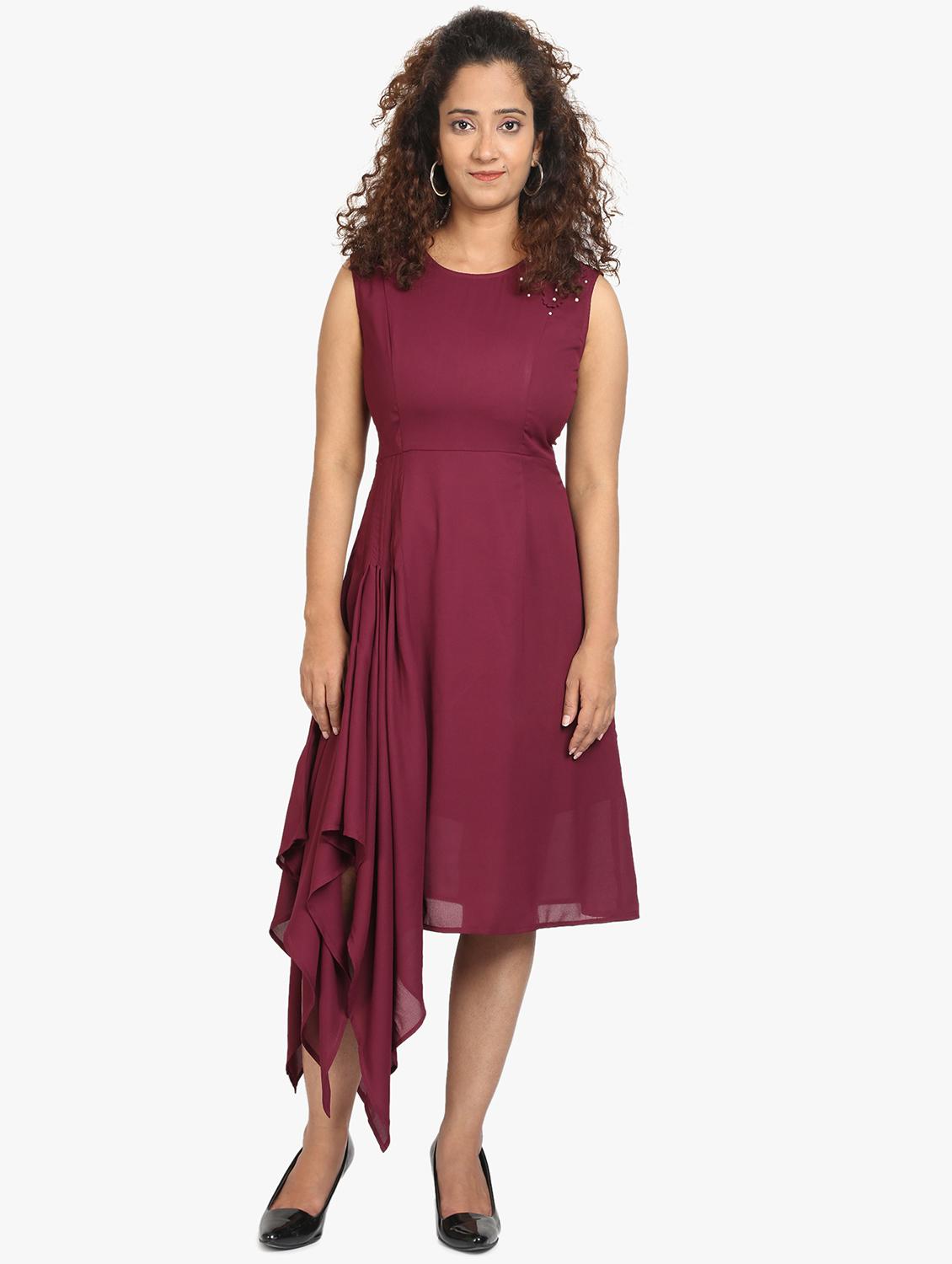 embellished detail asymmetric dress - 17431774 - Standard Image - 3