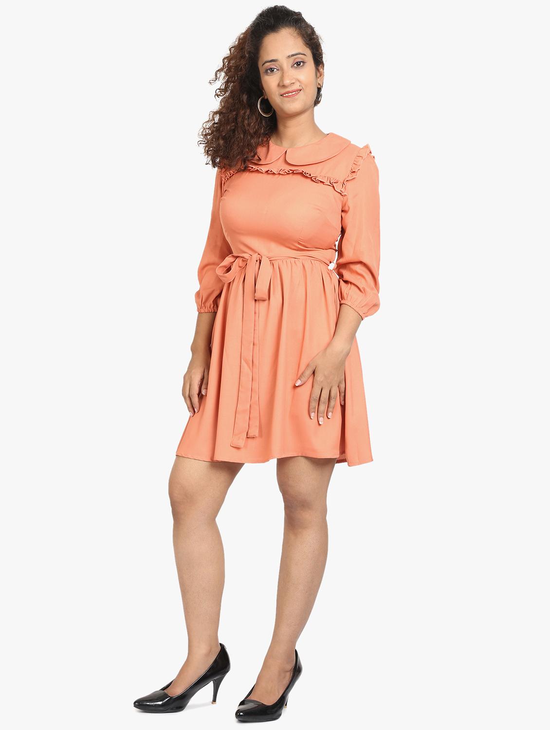 tie front flared dress - 17431780 - Standard Image - 3