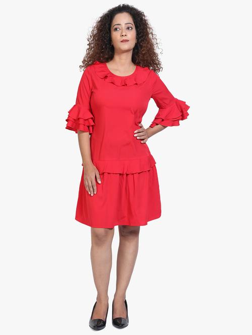 tiered bell sleeved aline dress - 17431781 - Standard Image - 0