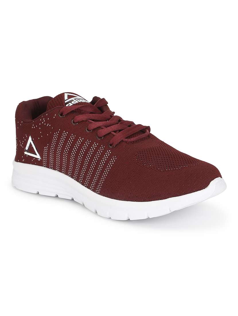 maroon polyester sport shoes