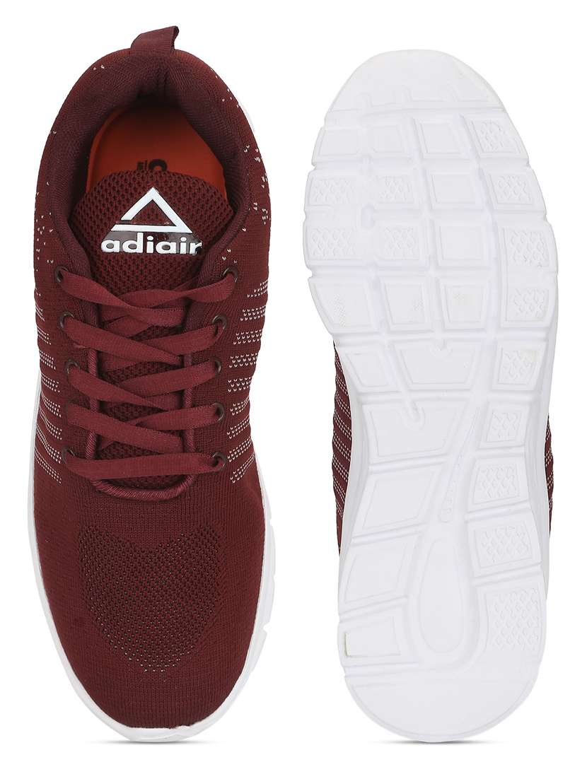 maroon polyester sport shoes - 17432413 -  Standard Image - 3