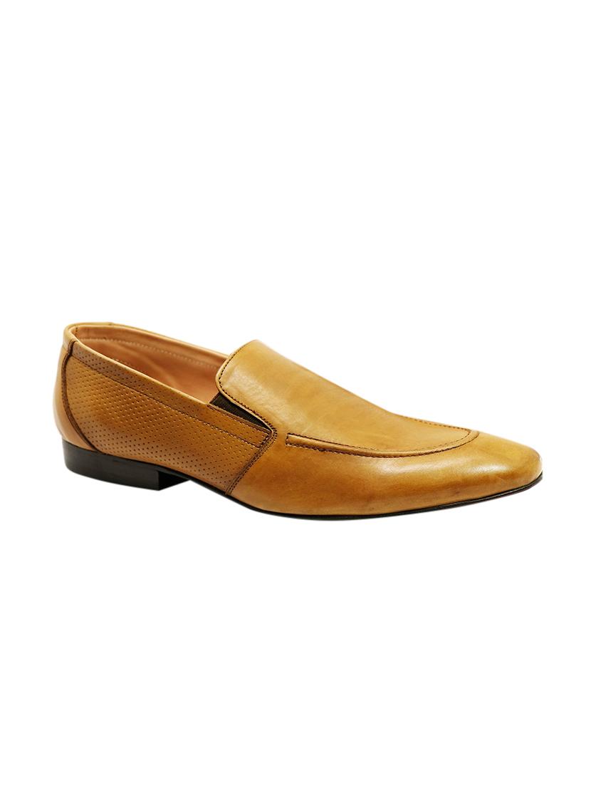 tan leather slip on loafers - 17432448 - Zoom Image - 0