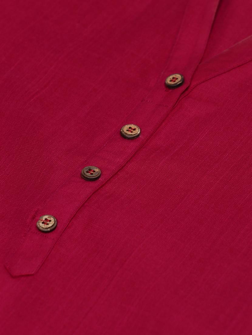 pink solid straight kurta - 17432544 - Standard Image - 3