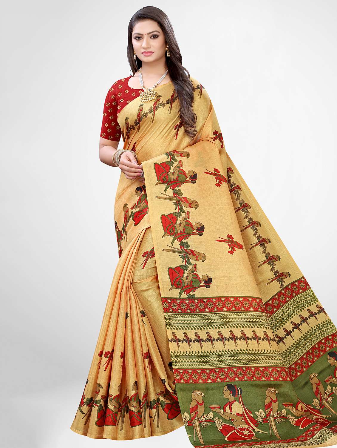 conversational printed saree with blouse