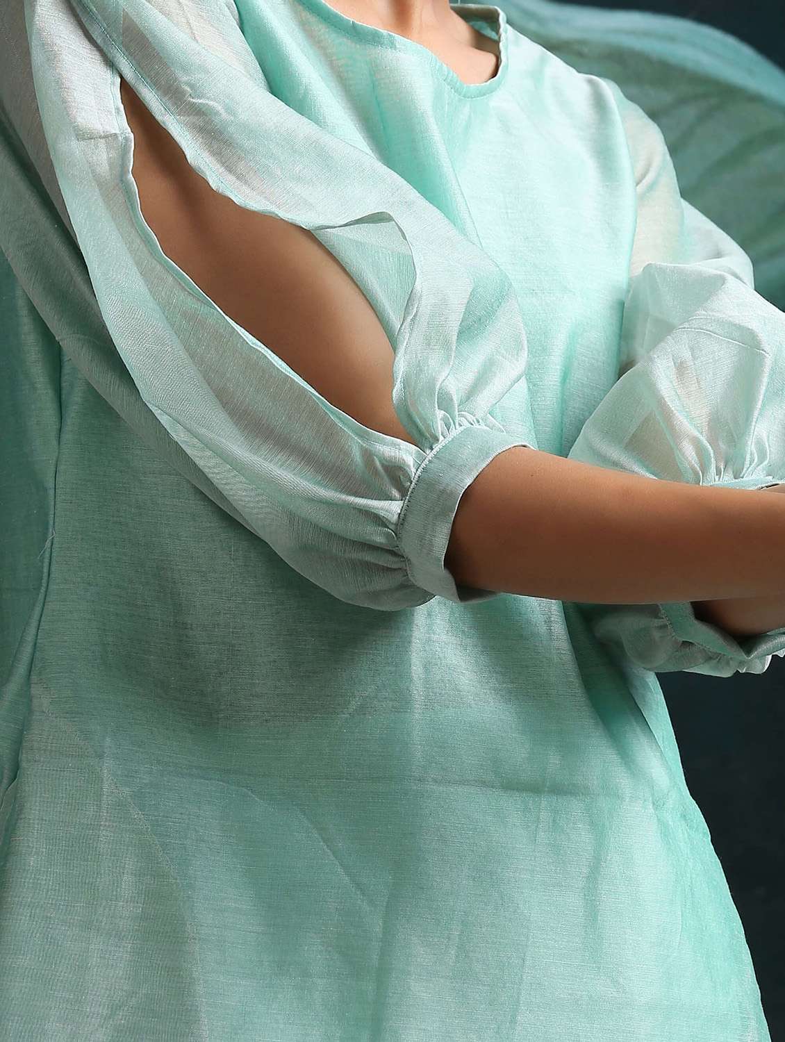 solid a-line kurta - 17434868 -  Standard Image - 3