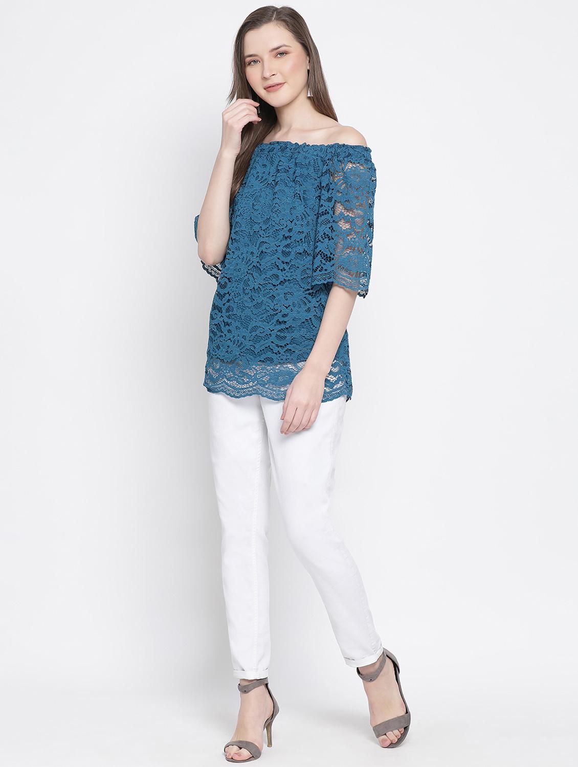 women's straight off shoulder top - 17436265 - Standard Image - 3