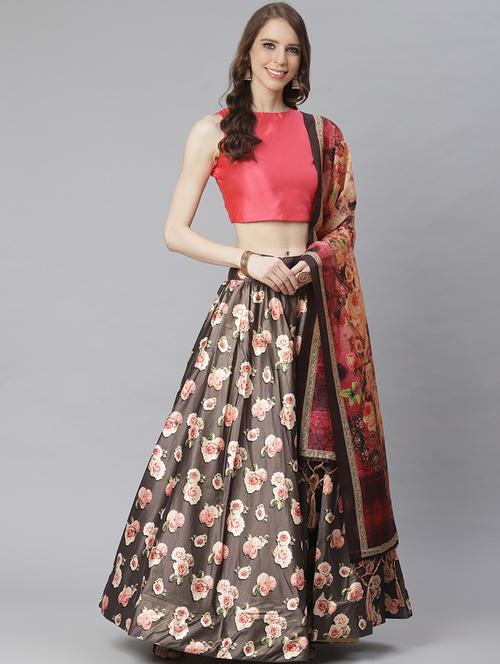 floral print flared lehenga - 17436430 - Standard Image - 0