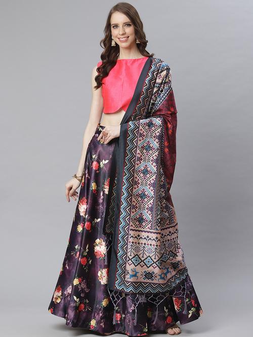 floral print flared lehenga - 17436431 -  Standard Image - 0
