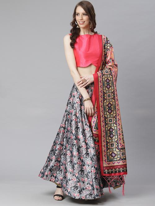 floral print flared lehenga - 17436432 - Standard Image - 0
