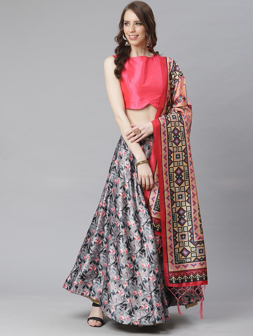 floral print flared lehenga - 17436432 - Zoom Image - 0