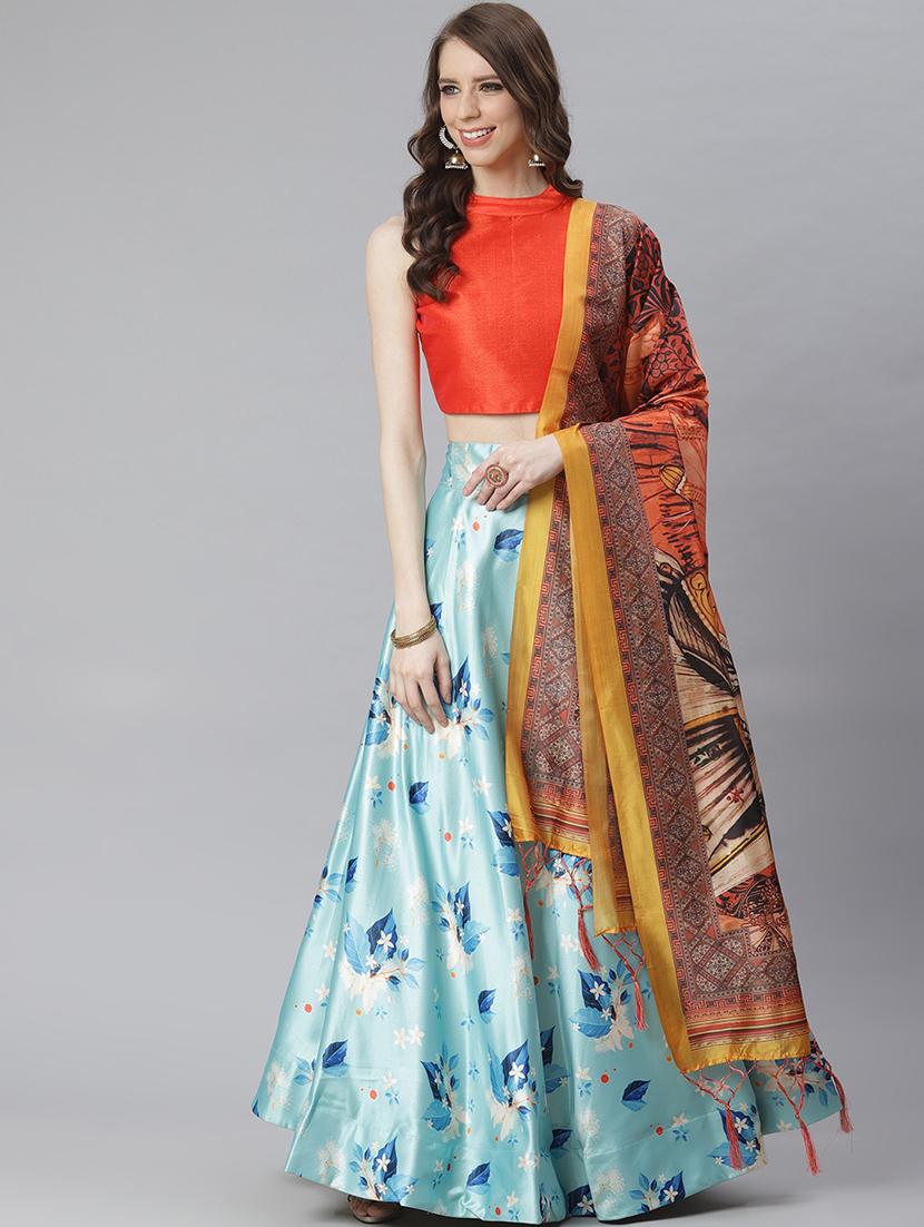 floral print flared lehenga - 17436435 - Zoom Image - 0
