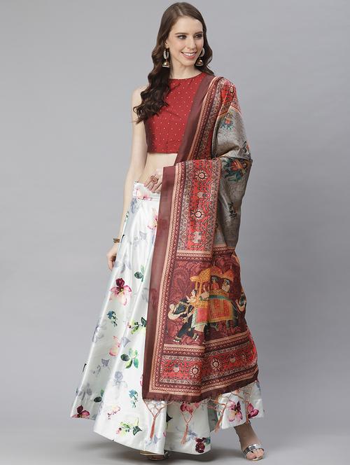 floral print flared lehenga - 17436436 -  Standard Image - 0